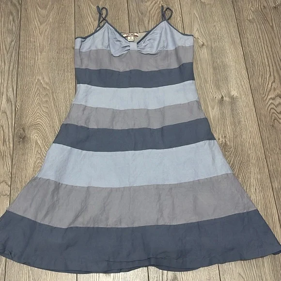 Striped Sleeveless Linen Dress Blue Size Medium Linen Slip Dress 5/$25 Sale - Picture 4 of 7